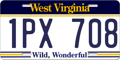 WV license plate 1PX708