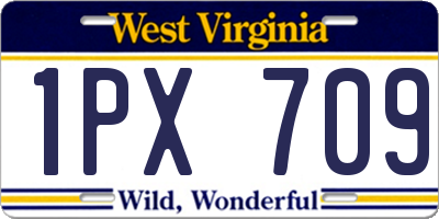 WV license plate 1PX709