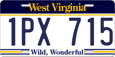 WV license plate 1PX715