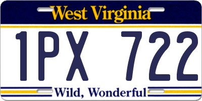 WV license plate 1PX722