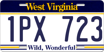 WV license plate 1PX723
