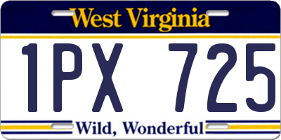 WV license plate 1PX725
