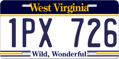 WV license plate 1PX726