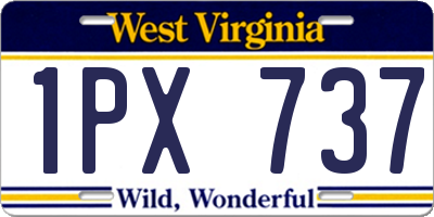 WV license plate 1PX737