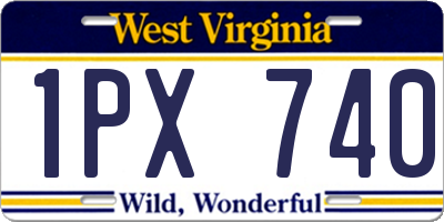 WV license plate 1PX740