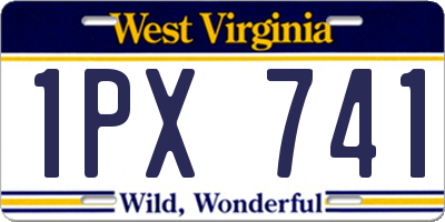 WV license plate 1PX741