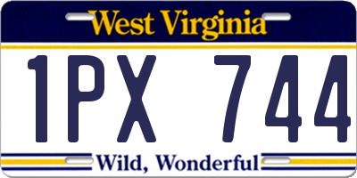 WV license plate 1PX744