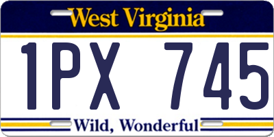 WV license plate 1PX745
