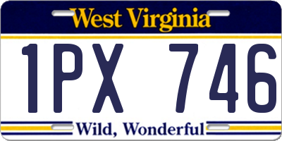 WV license plate 1PX746