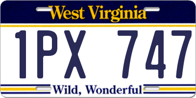 WV license plate 1PX747