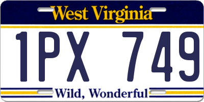 WV license plate 1PX749