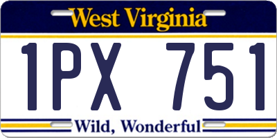 WV license plate 1PX751