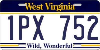 WV license plate 1PX752