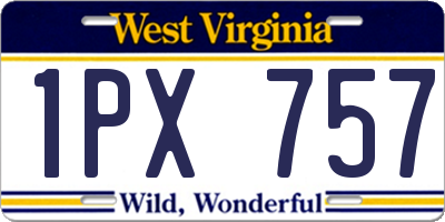 WV license plate 1PX757