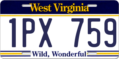 WV license plate 1PX759