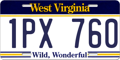 WV license plate 1PX760