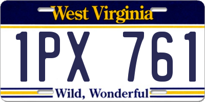 WV license plate 1PX761