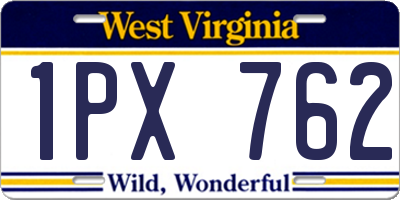 WV license plate 1PX762