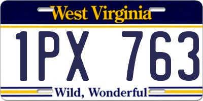 WV license plate 1PX763