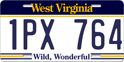 WV license plate 1PX764
