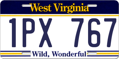 WV license plate 1PX767