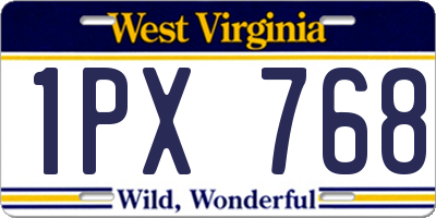 WV license plate 1PX768