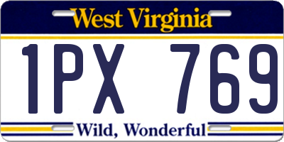 WV license plate 1PX769