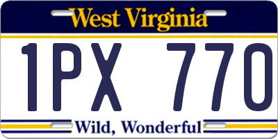WV license plate 1PX770