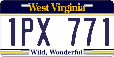 WV license plate 1PX771