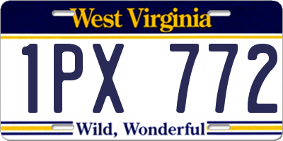 WV license plate 1PX772