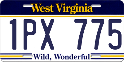 WV license plate 1PX775