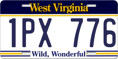 WV license plate 1PX776