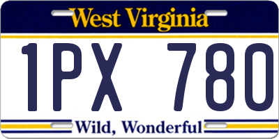 WV license plate 1PX780