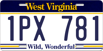 WV license plate 1PX781