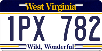 WV license plate 1PX782
