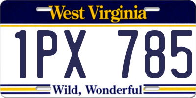 WV license plate 1PX785