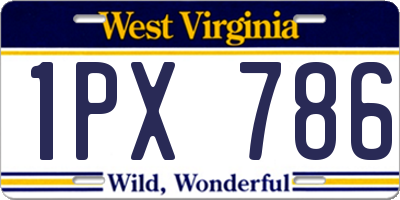 WV license plate 1PX786