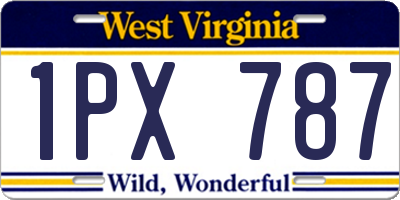 WV license plate 1PX787