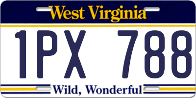 WV license plate 1PX788