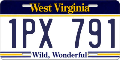 WV license plate 1PX791