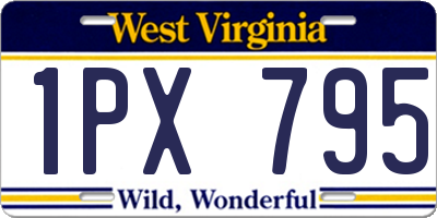 WV license plate 1PX795