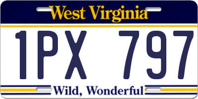 WV license plate 1PX797