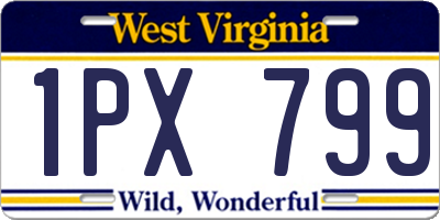 WV license plate 1PX799