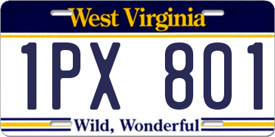 WV license plate 1PX801