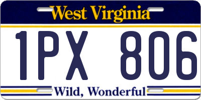 WV license plate 1PX806