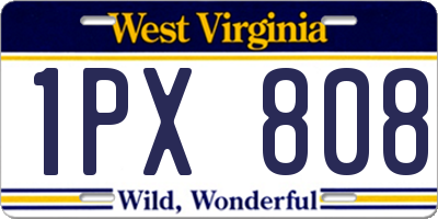 WV license plate 1PX808