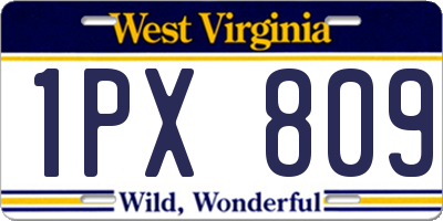 WV license plate 1PX809