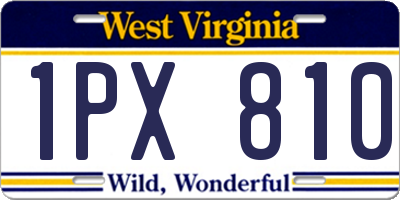 WV license plate 1PX810