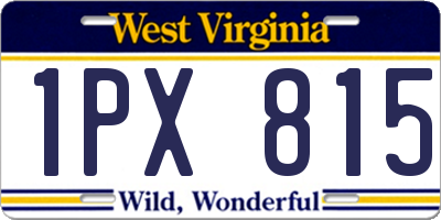 WV license plate 1PX815