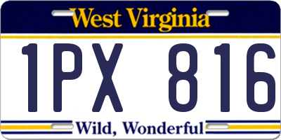 WV license plate 1PX816